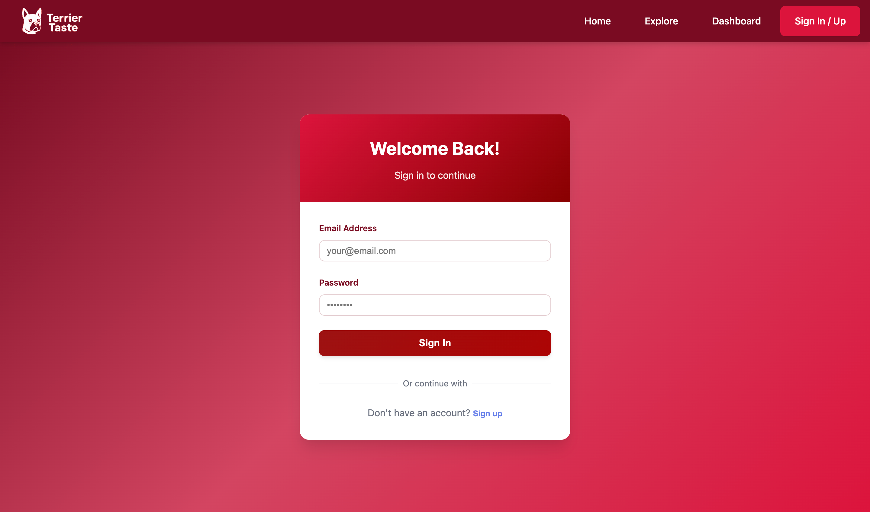 Restaurant detail layout